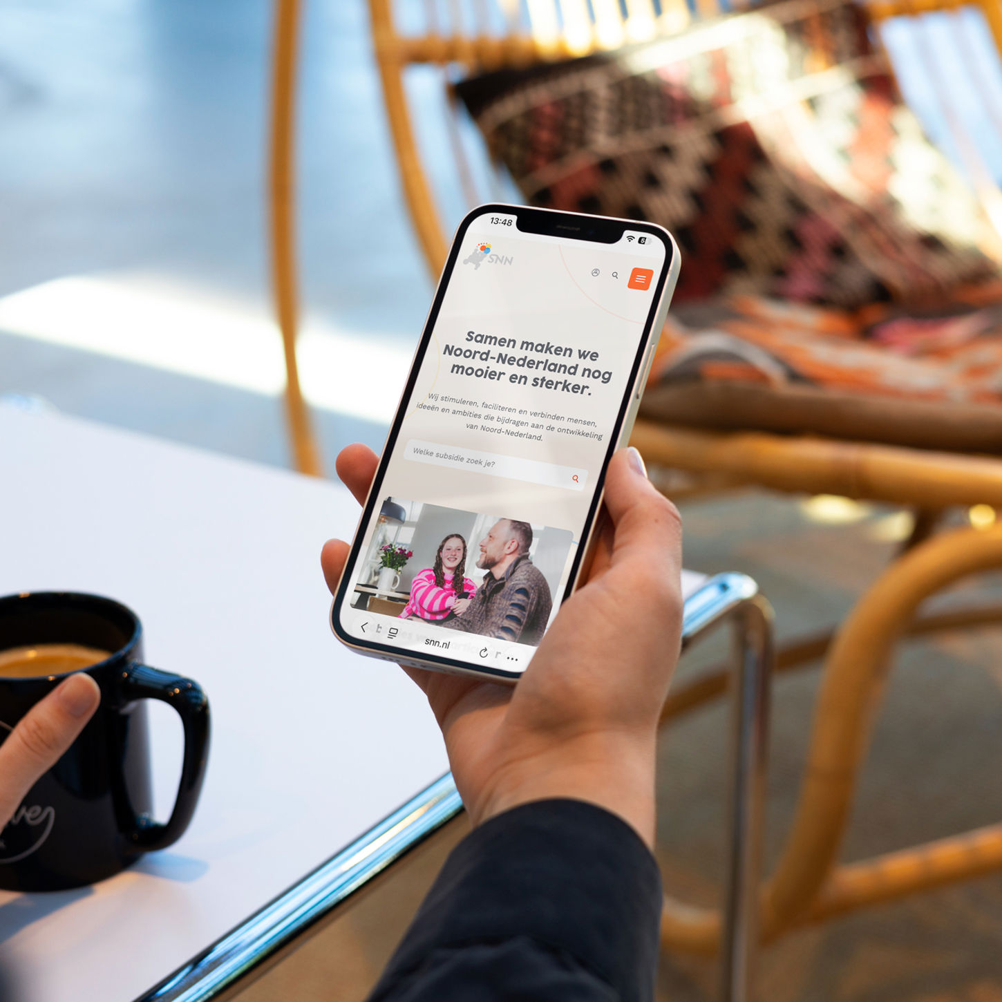 De nieuwe website van SNN op mobiel
